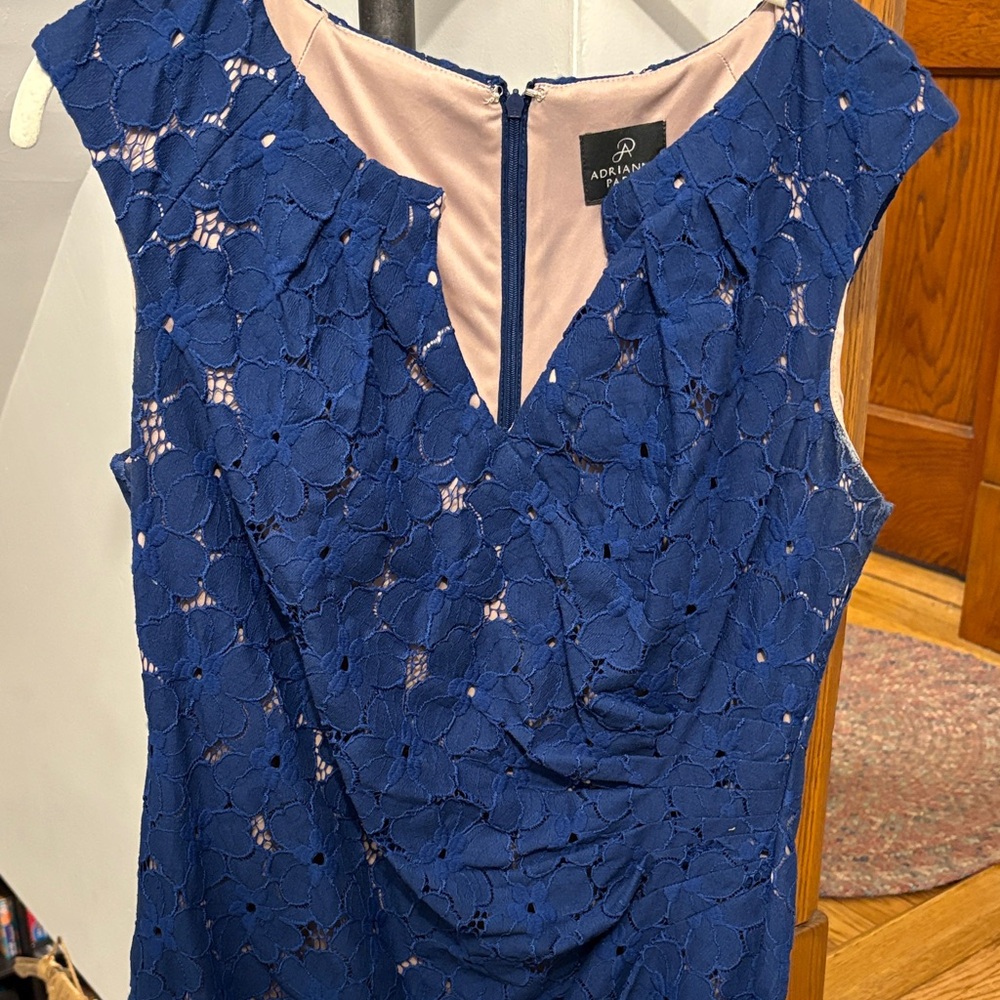 Adrianna Papell Royal Blue Floral Dress